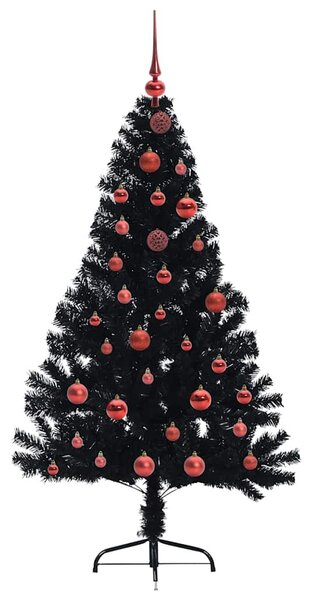 Umělý osvětlený vánoční stromeček Černá 150 cm PVC 3397128
