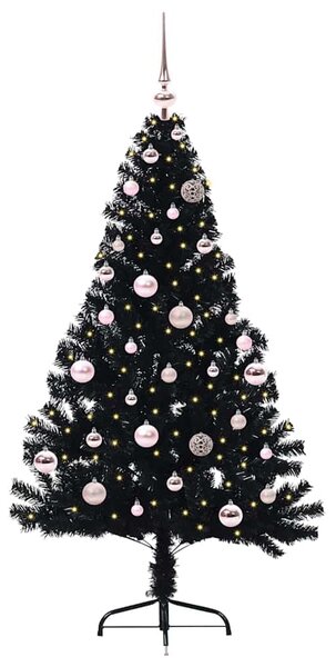 Umělý osvětlený vánoční stromeček Černá 150 cm PVC 3397130