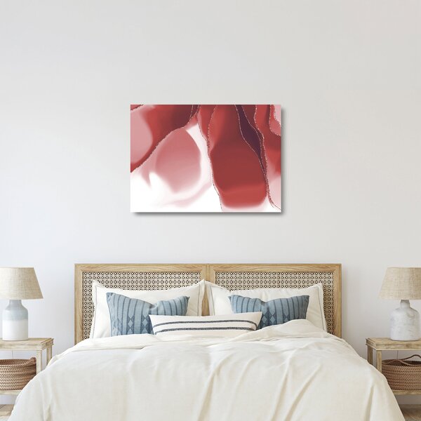 Skleněný obraz - Červená abstraktní květina N⁰3 (70x50 cm)