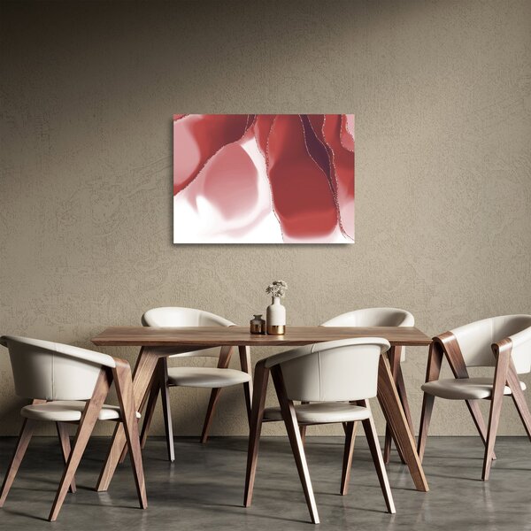 Skleněný obraz - Červená abstraktní květina N⁰3 (70x50 cm)