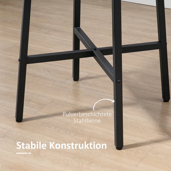 Jídelní stůl HOMCOM pro 4 osoby, moderní design do jídelny a kuchyně, ocel, hnědý, 80 x 80 x 76 cm | Aosom