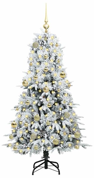 Umělý Skládací Vánoční Strom s stojanem Bílá 150 cm PE a PVC 3397475