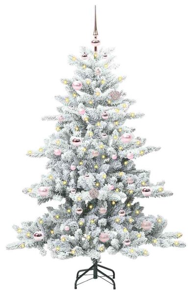 Umělý Skládací Vánoční Strom s stojanem Bílá 150 cm PVC a ocel 3397707