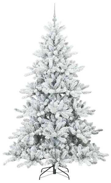 Umělý Skládací Vánoční Strom s stojanem Bílá 210 cm PVC a ocel 3397734