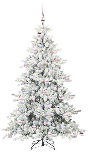 Umělý Skládací Vánoční Strom s stojanem Bílá 180 cm PVC a ocel 3397720