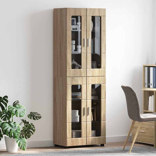 Vysoký bufet FLORIN 60 x 35 x 182 cm Sonoma dub 3397906
