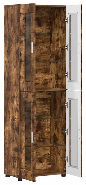 Vysoký bufet FLORIN 60 x 35 x 182 cm Kouřový dub 3397909