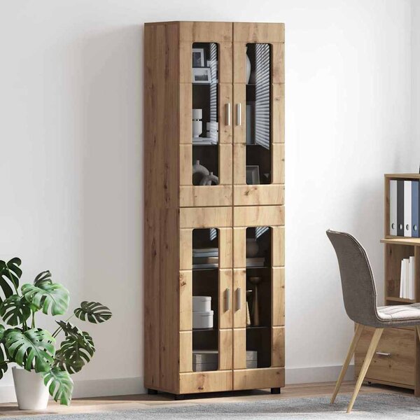 Vysoký bufet FLORIN 60 x 35 x 182 cm Artisanový dub 3397913