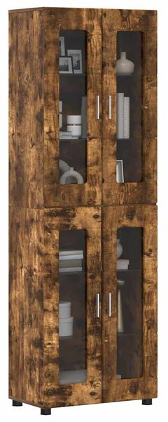 Vysoký bufet FLORIN 60 x 35 x 182 cm Kouřový dub 3397909