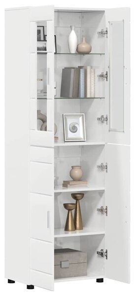 Vysoký bufet FLORIN 60 x 35 x 182 cm Vysoce lesklá bílá 3397918