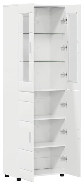 Vysoký bufet FLORIN 60 x 35 x 182 cm Vysoce lesklá bílá 3397918