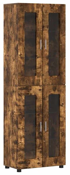 Vysoký bufet FLORIN 60 x 35 x 182 cm Kouřový dub 3397909