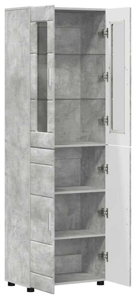 Vysoký bufet FLORIN 60 x 35 x 182 cm Betonově šedá 3397917