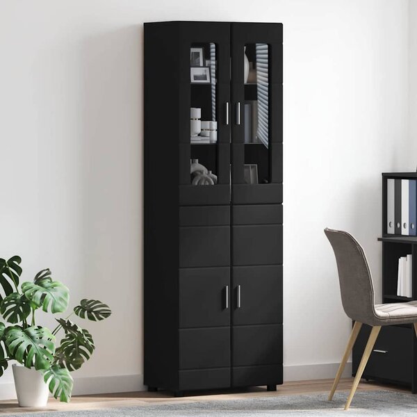 Vysoký bufet FLORIN 60 x 35 x 182 cm Černá Kompozitní dřevo 3397915