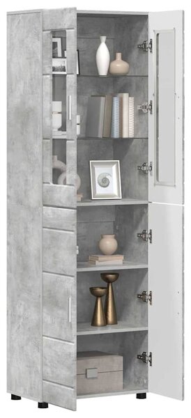 Vysoký bufet FLORIN 60 x 35 x 182 cm Betonově šedá 3397917