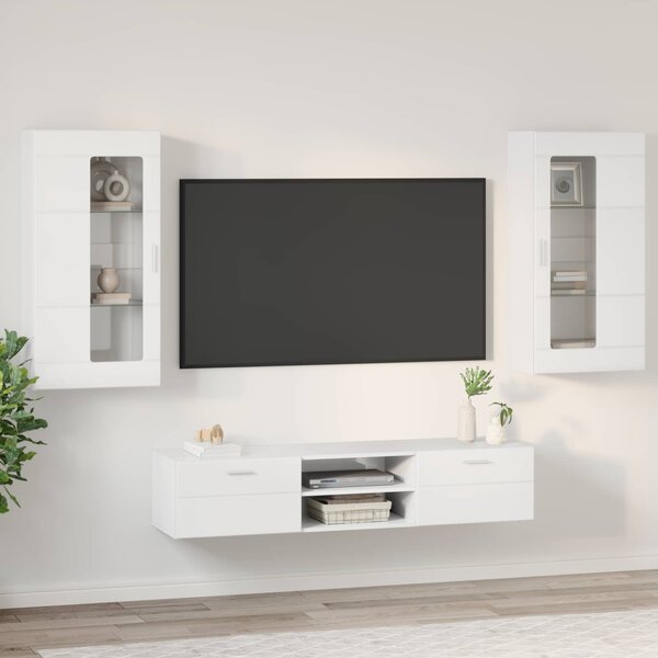Sestava TV skříněk FLORIN 3 ks Vysoce lesklá bílá 3397928