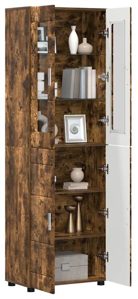 Vysoký bufet FLORIN 60 x 35 x 182 cm Kouřový dub 3397919