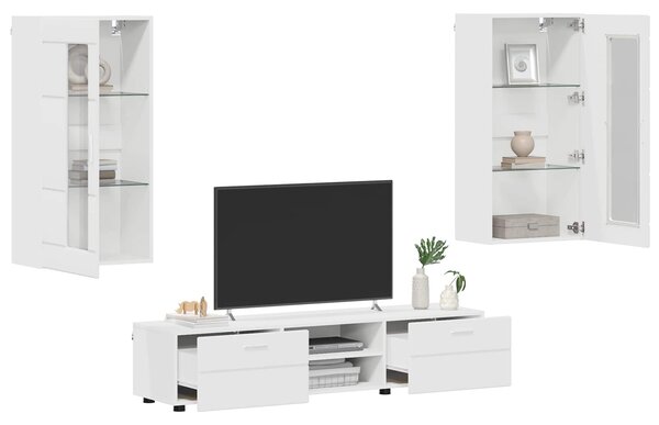 Sestava TV skříněk FLORIN 3 ks Bílá Kompozitní dřevo 3397924