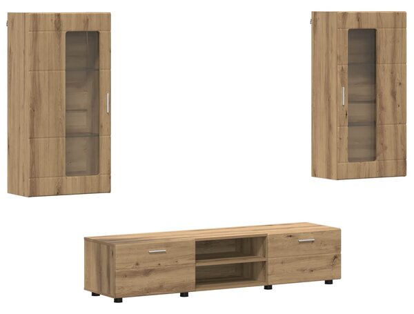 Sestava TV skříněk FLORIN 3 ks Artisanový dub Kompozitní dřevo 3397933