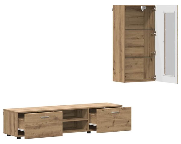 Sestava TV skříněk FLORIN 3 ks Artisanový dub Kompozitní dřevo 3397933