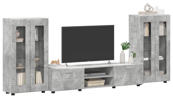 Sestava TV skříněk FLORIN 3 ks Betonově šedá Kompozitní dřevo 3397937