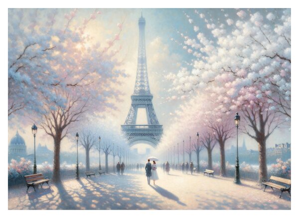 Skleněný obraz - Malba z Paříže (70x50 cm)