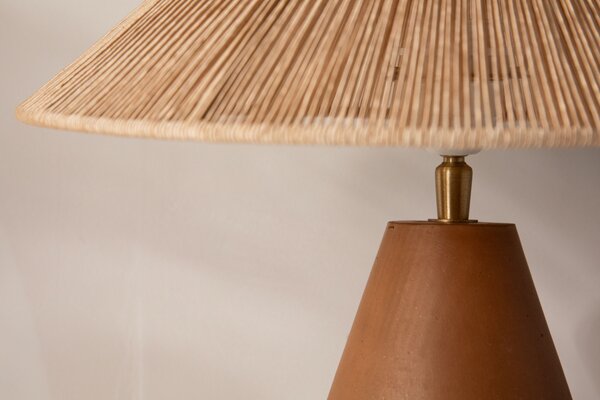 Micadoni Terakotově oranžová stolní lampa Ina 38 cm
