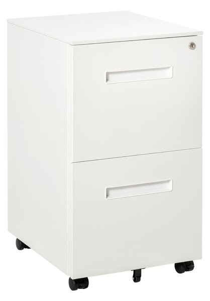 Vinsetto Kancelářský Zásuvkový Box s 2 Zámky, Mobilní Kancelářský Kontejner Pod Stůl, Úložný Box na Dokumenty ve Formátu A4, Ocelový 39 x 48 x 67 cm |