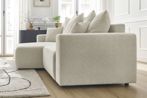 -25 % Dny MOMENTI– Bobochic Paris Bílá rozkládací pohovka Atilla 244 cm, levá