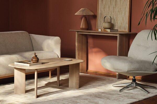 Micadoni Terakotově oranžová stolní lampa Ina 38 cm
