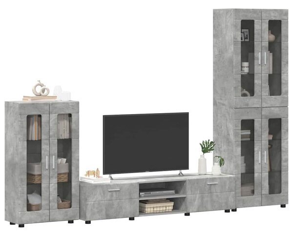 Sestava TV skříněk FLORIN 3 ks Betonově šedá Kompozitní dřevo 3397957