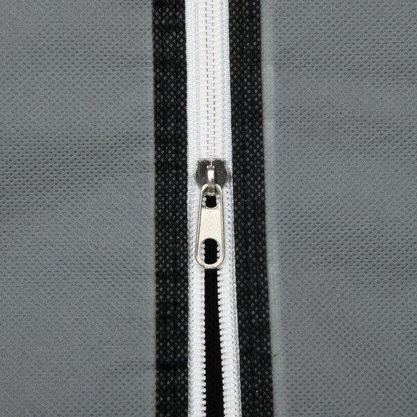 HOMCOM Textilní Skříň s Šuplíky, Ramínkem na Oblečení a Zips, Skládací Textilní Skříň pro Ložnici a Šatnu, 102 x 42,5 x 162,5 cm, Tmavě šedá | Aosom