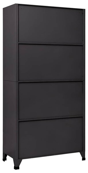 Uzamykatelná skříň antracitová a červená 90 x 45 x 180 cm ocel 339809