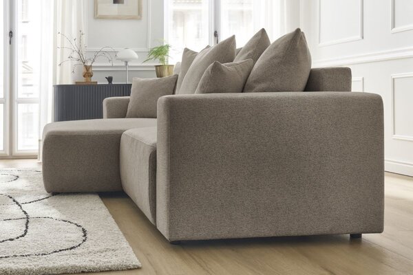 -25 % Dny MOMENTI– Bobochic Paris Světle hnědá rozkládací pohovka Atilla 244 cm, levá