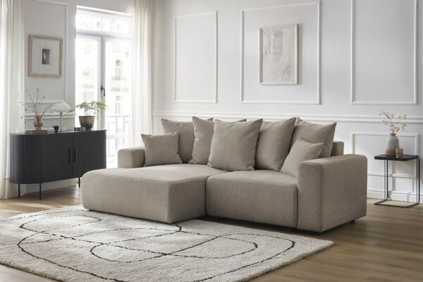 -25 % Dny MOMENTI– Bobochic Paris Světle hnědá rozkládací pohovka Atilla 244 cm, levá