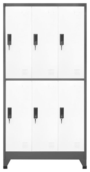 Uzamykatelná skříň antracitová a bílá 90 x 45 x 180 cm ocel 339800
