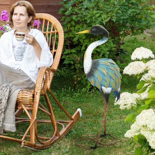 Outsunny Zahradní Figurína, Socha Herona z Kovového Materiálu, Dekorace do Zahrady 63 cm, pro Rybník, Terasu, Trávník, vícebarevná | Aosom