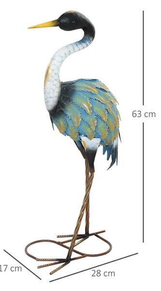 Outsunny Zahradní Figurína, Socha Herona z Kovového Materiálu, Dekorace do Zahrady 63 cm, pro Rybník, Terasu, Trávník, vícebarevná | Aosom