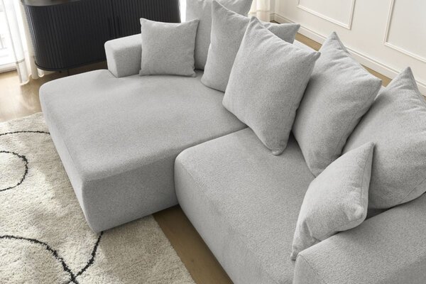 -25 % Dny MOMENTI– Bobochic Paris Světle šedá rozkládací pohovka Atilla 244 cm, levá