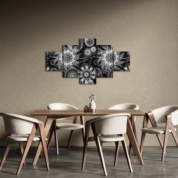 Obraz - Černobílé bodláky (125x70 cm)