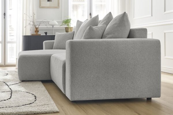 -25 % Dny MOMENTI– Bobochic Paris Světle šedá rozkládací pohovka Atilla 244 cm, levá