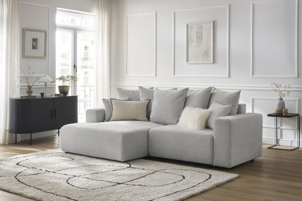 -25 % Dny MOMENTI– Bobochic Paris Světle šedá rozkládací pohovka Atilla 244 cm, levá