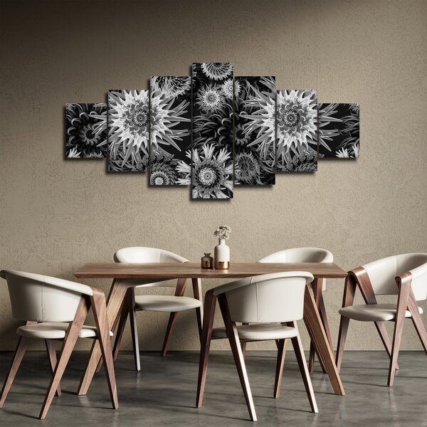 Obraz - Černobílé bodláky (210x100 cm)