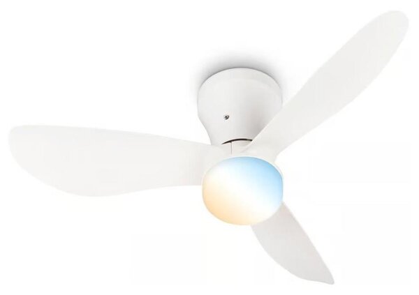 Brilo - LED Stm stropní ventilátor LUFITO LED/15W/230V 3000/4000/6000K bílá+DO