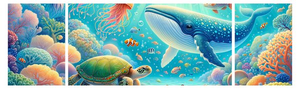Obraz - Svět pod hladinou (170x50 cm)