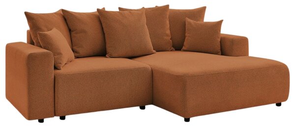 -25 % Dny MOMENTI– Bobochic Paris Terakotově oranžová rozkládací pohovka Atilla 244 cm, pravá