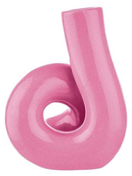 ROTATE Svícen keramický 15 cm - růžová