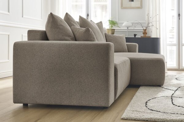 -25 % Dny MOMENTI– Bobochic Paris Světle hnědá rozkládací pohovka Atilla 244 cm, pravá