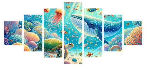 Obraz - Svět pod hladinou (210x100 cm)