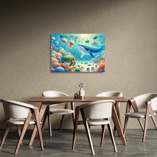 Skleněný obraz - Svět pod hladinou (70x50 cm)